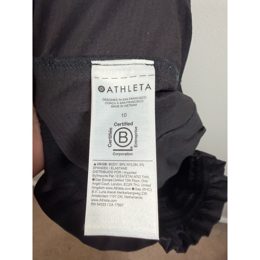 Athleta High Rise Trekkie Parachute Pant Size 10 Black Hiking Trail Ripstop - Picture 11 of 13